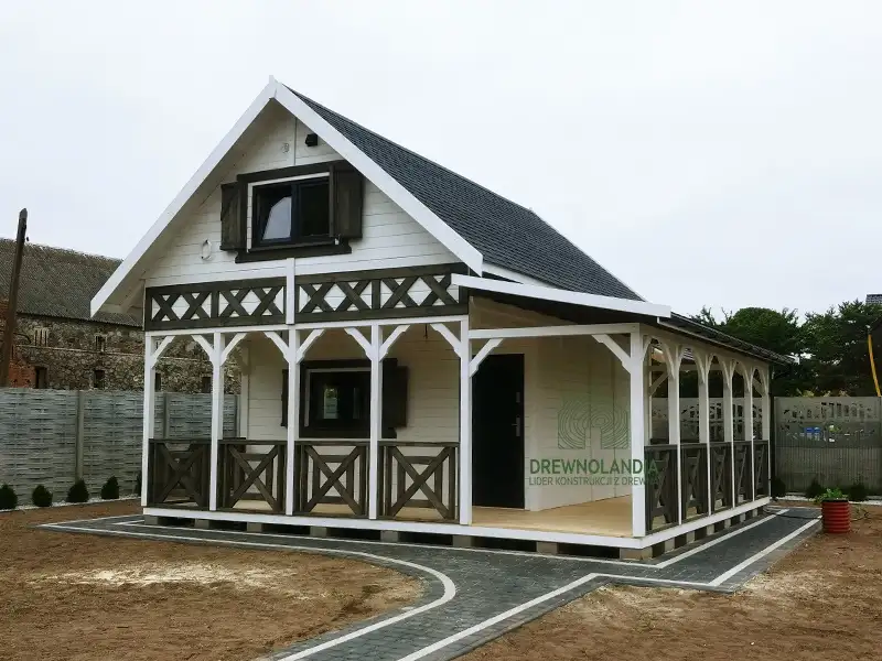 Domek Olaf 7x5m z tarasem bocznym 7x2m