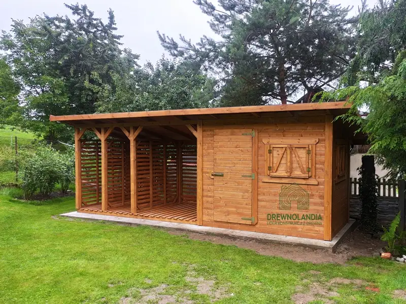 Wiata Wiktoria - 6x2m, drewutnia 