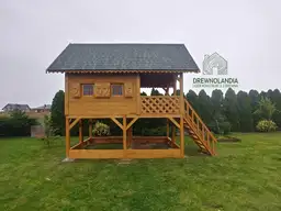 Duży Drewniany Domek Dla Dzieci Kitty IV - 4x2,5m z antresolą - zdjęcie 18