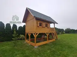 Duży Drewniany Domek Dla Dzieci Kitty IV - 4x2,5m z antresolą - zdjęcie 20