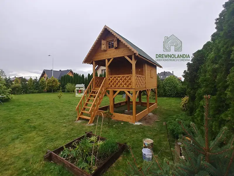 Duży Drewniany Domek Dla Dzieci Kitty IV - 4x2,5m z antresolą