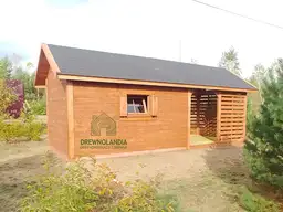 Drewniany domek na narzędzia z drewutnią Kuba 7x2m  - zdjęcie 10