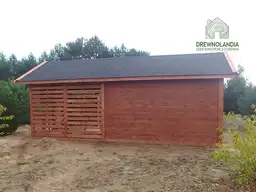 Drewniany domek na narzędzia z drewutnią Kuba 7x2m  - zdjęcie 20