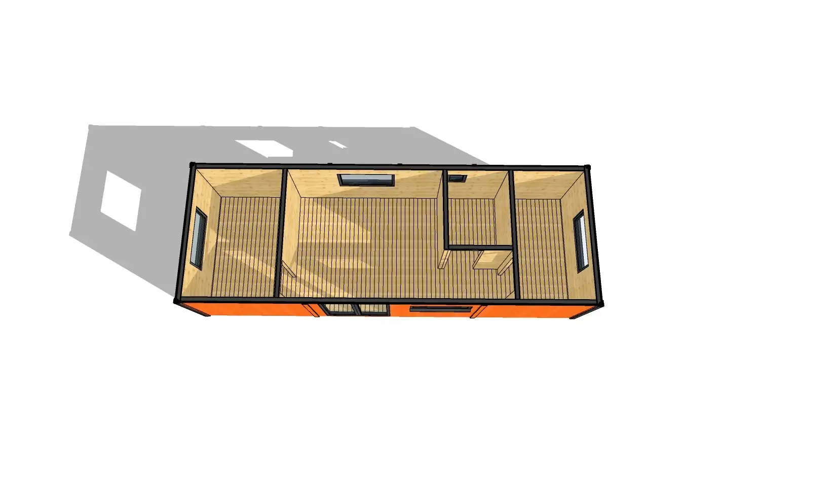 Domek parterowy Ariel z oknami PCV 10m x 3,5m