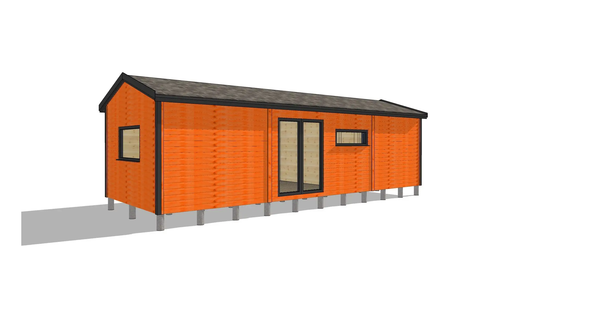 Domek parterowy Ariel z oknami PCV 10m x 3,5m