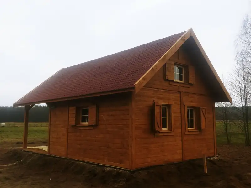 Drewniany domek Ogrodowy Olek 7,7x4,5m