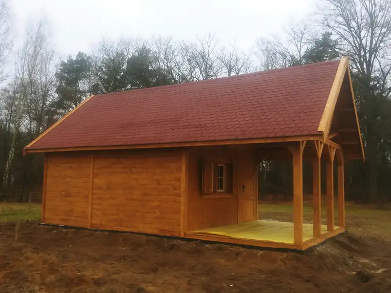 Drewniany domek Ogrodowy Olek 7,7x4,5m