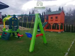 Domek dla dzieci Bolek - 2,8m x 2m z małym placem zabaw - zdjęcie 5