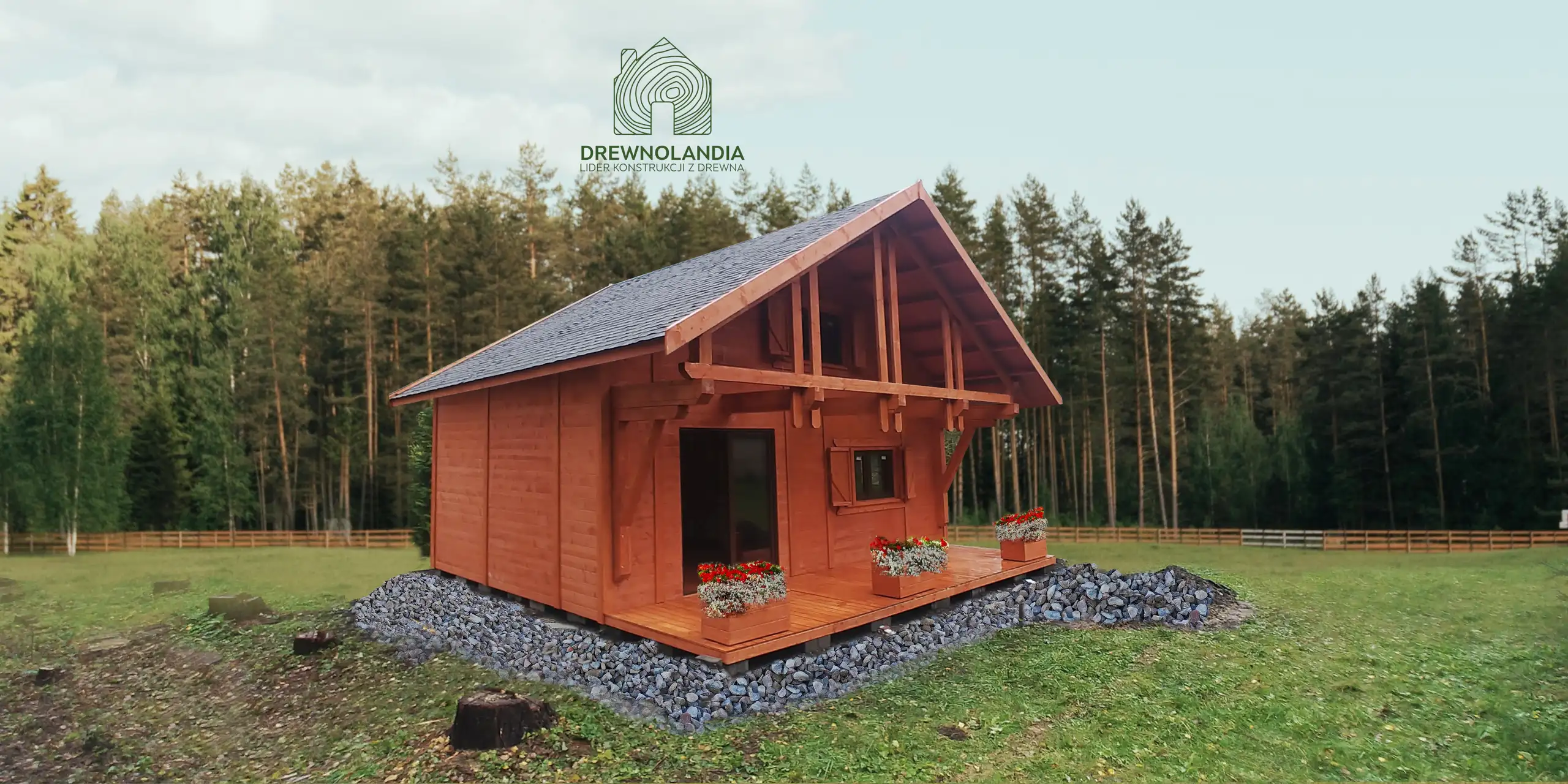Drewniany domek rekreacyjny całoroczny CRA7 - 35 m²
