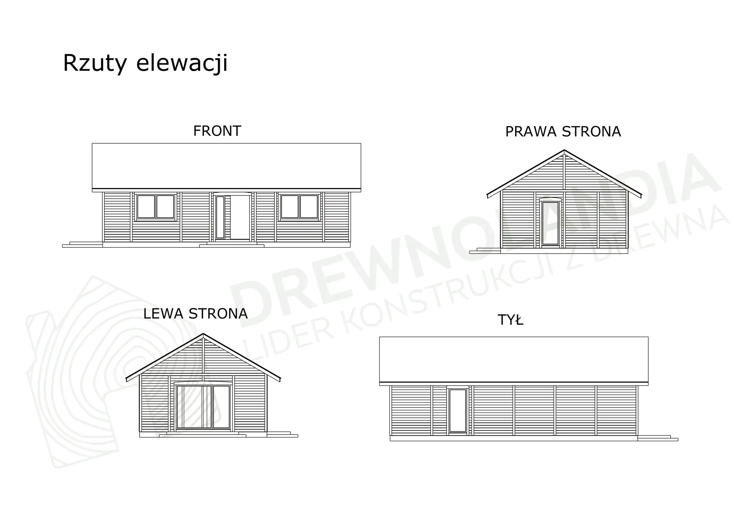 Drewniany domek rekreacyjny całoroczny CRK1 - 70 m²