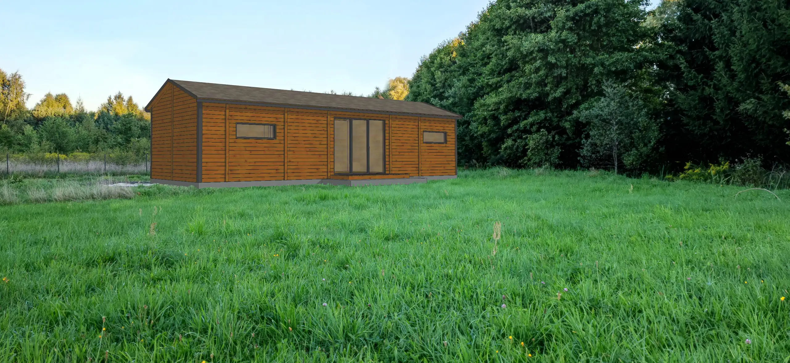 Drewniany domek rekreacyjny całoroczny CRK2 - 48 m²