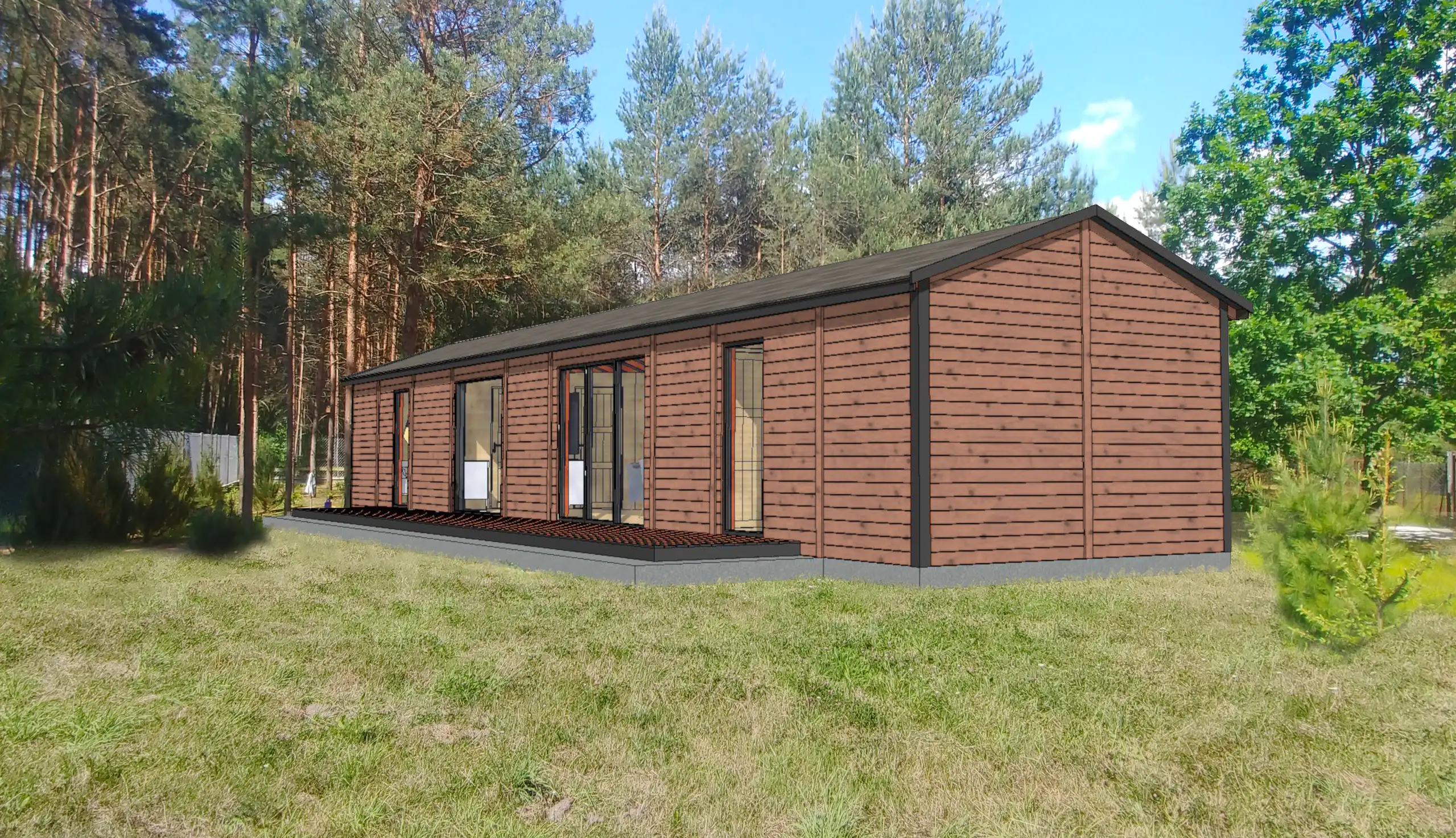 Drewniany domek rekreacyjny całoroczny CRK3 - 70 m²