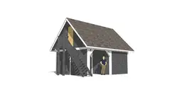 Wiata samochodowa Marta 6x5m – Garaż z poddaszem i zamkniętym pomieszczeniem - zdjęcie 1