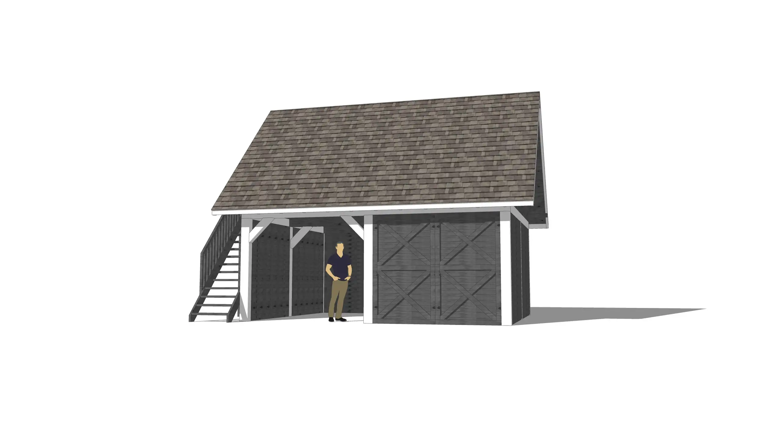 Wiata samochodowa Marta 6x5m – Garaż z poddaszem i zamkniętym pomieszczeniem