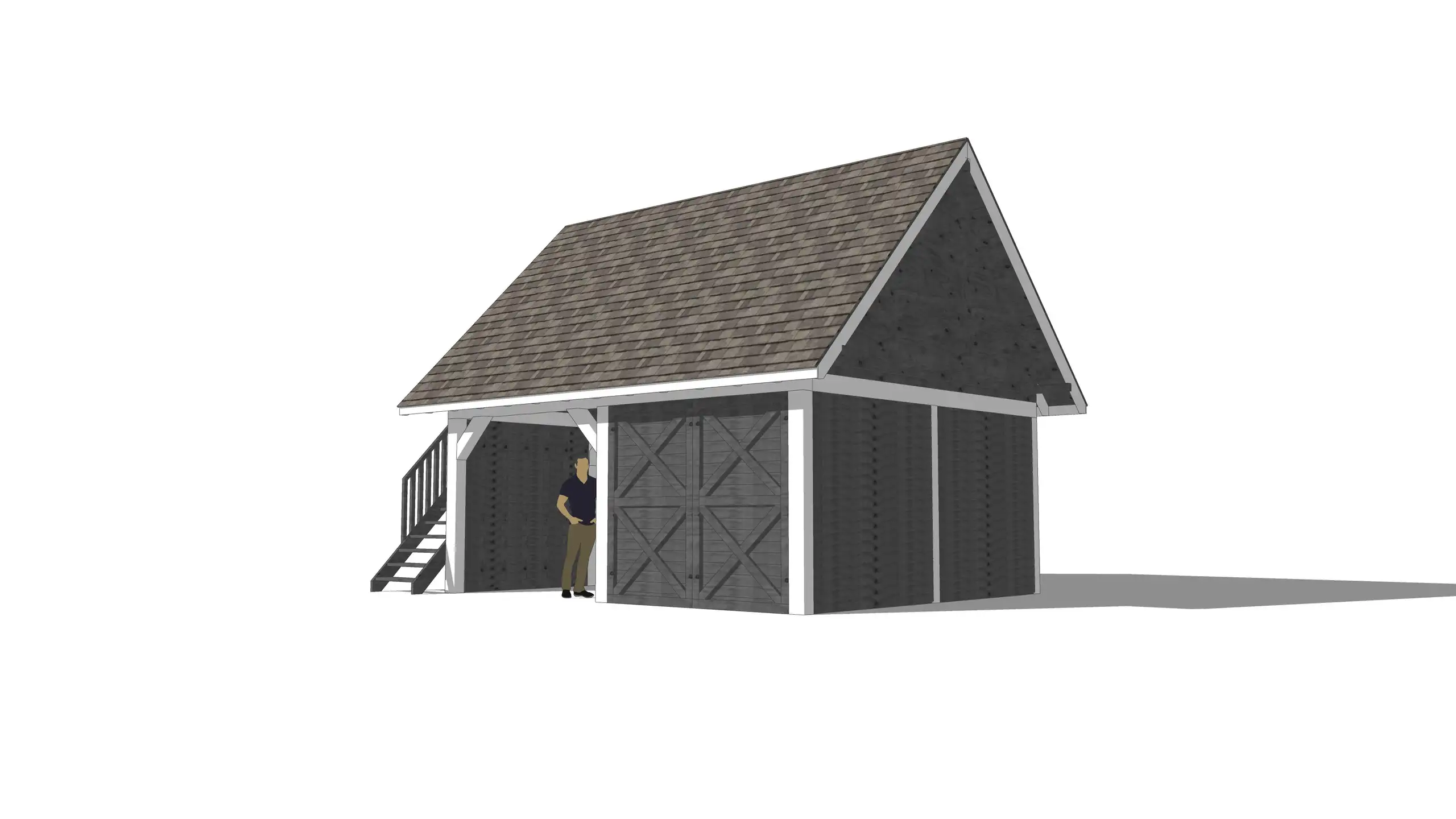 Wiata samochodowa Marta 6x5m – Garaż z poddaszem i zamkniętym pomieszczeniem