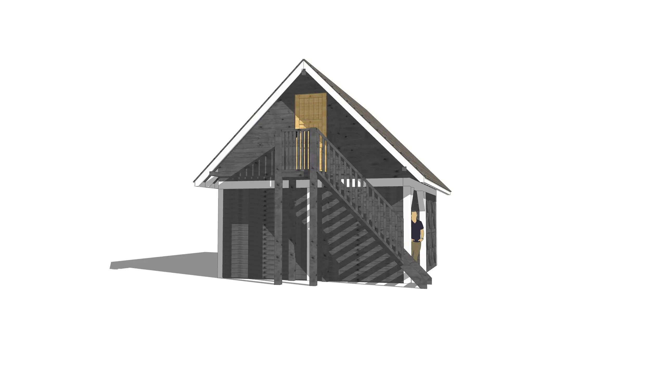 Wiata samochodowa Marta 6x5m – Garaż z poddaszem i zamkniętym pomieszczeniem