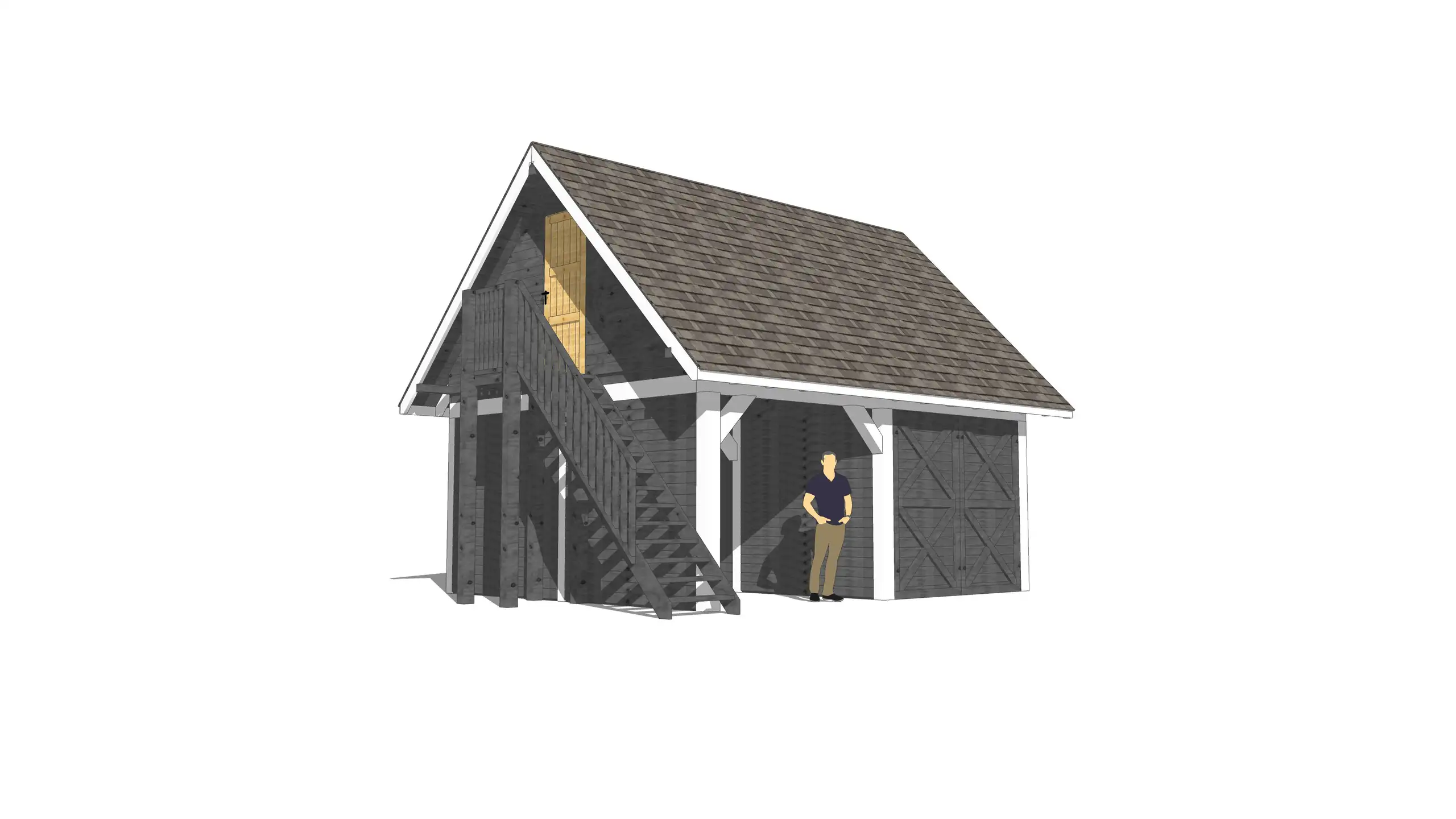 Wiata samochodowa Marta 6x5m – Garaż z poddaszem i zamkniętym pomieszczeniem