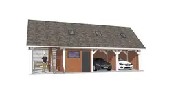 Wiata samochodowa Barbara II  11,9m x 5m – Garaż na dwa auta z przestrzenią użytkową  - zdjęcie 17