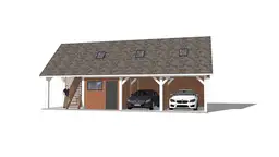 Wiata samochodowa Barbara II  11,9m x 5m – Garaż na dwa auta z przestrzenią użytkową  - zdjęcie 10