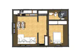 Drewniany domek rekreacyjny całoroczny CRK5 - 54 m² - zdjęcie 27