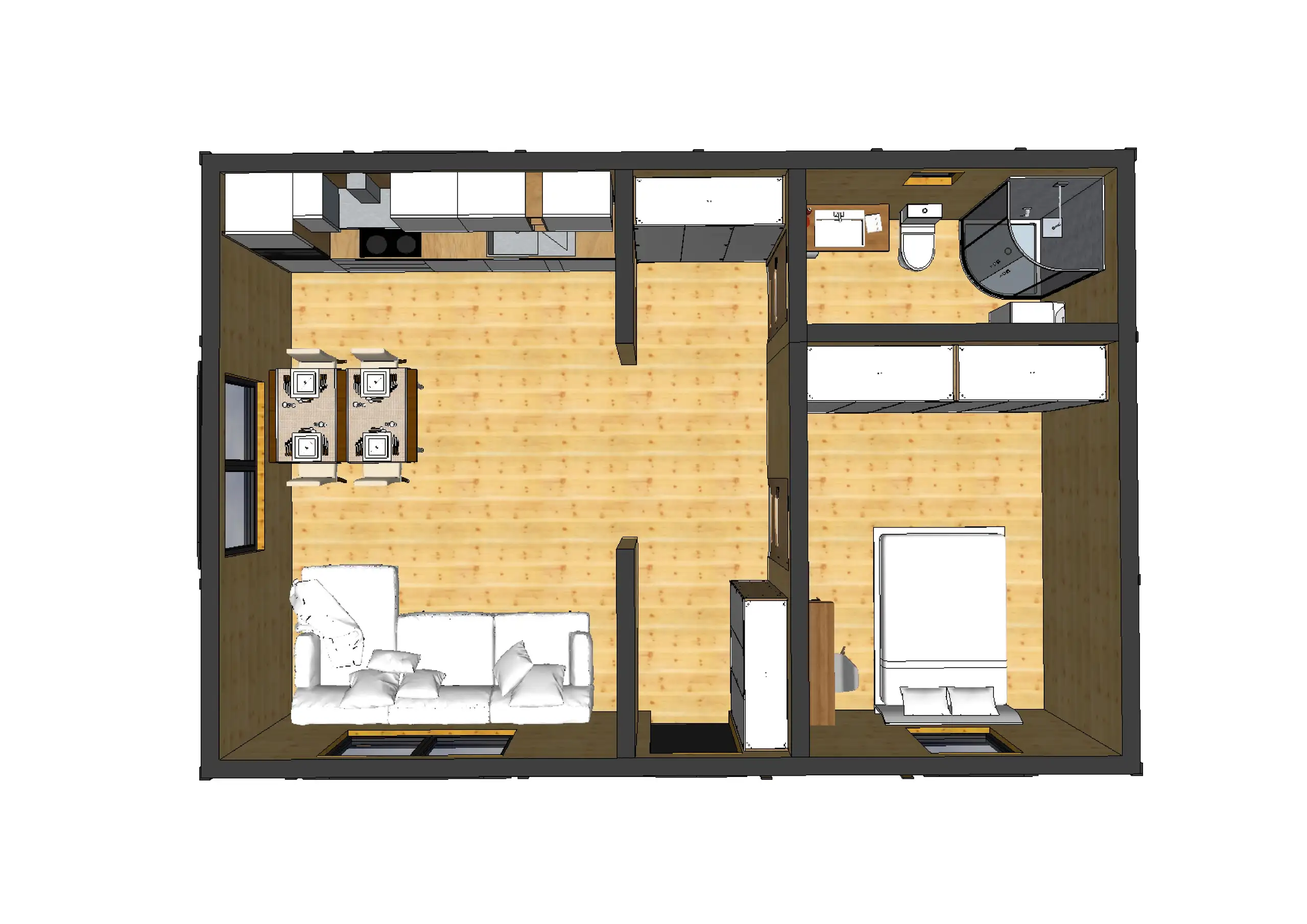 Drewniany domek rekreacyjny całoroczny CRK5 - 54 m²