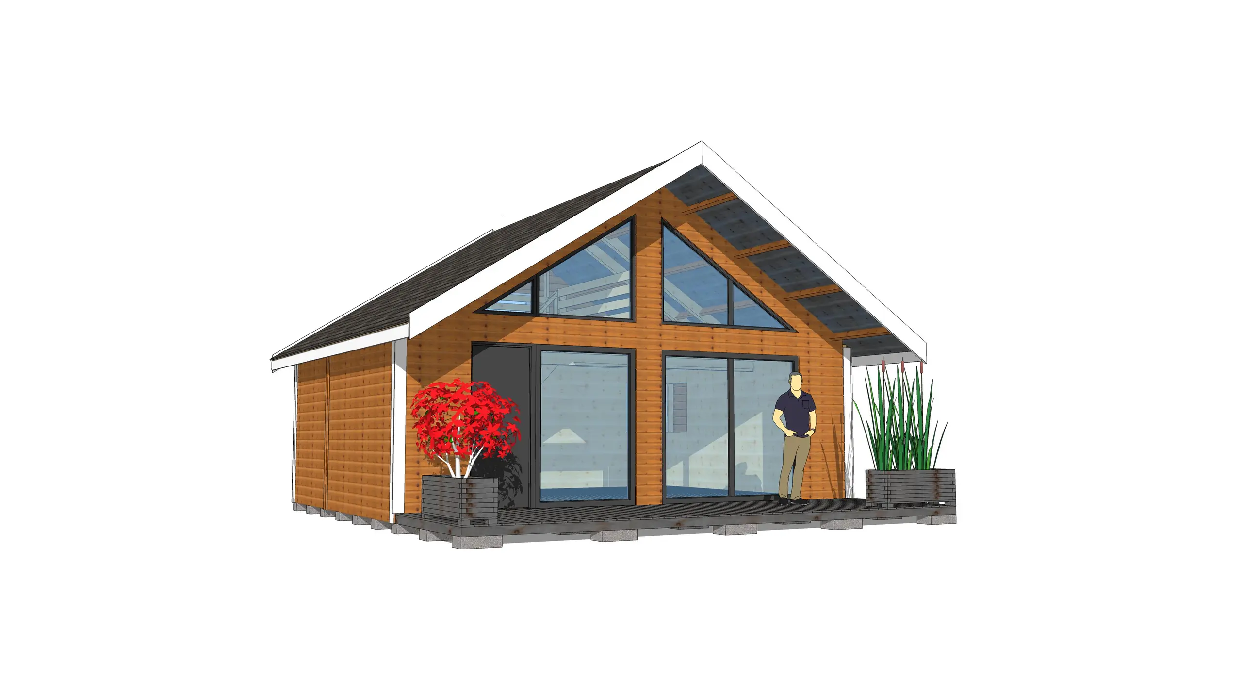 Nowoczesny domek  z antresolą Adam III 7m x 5m