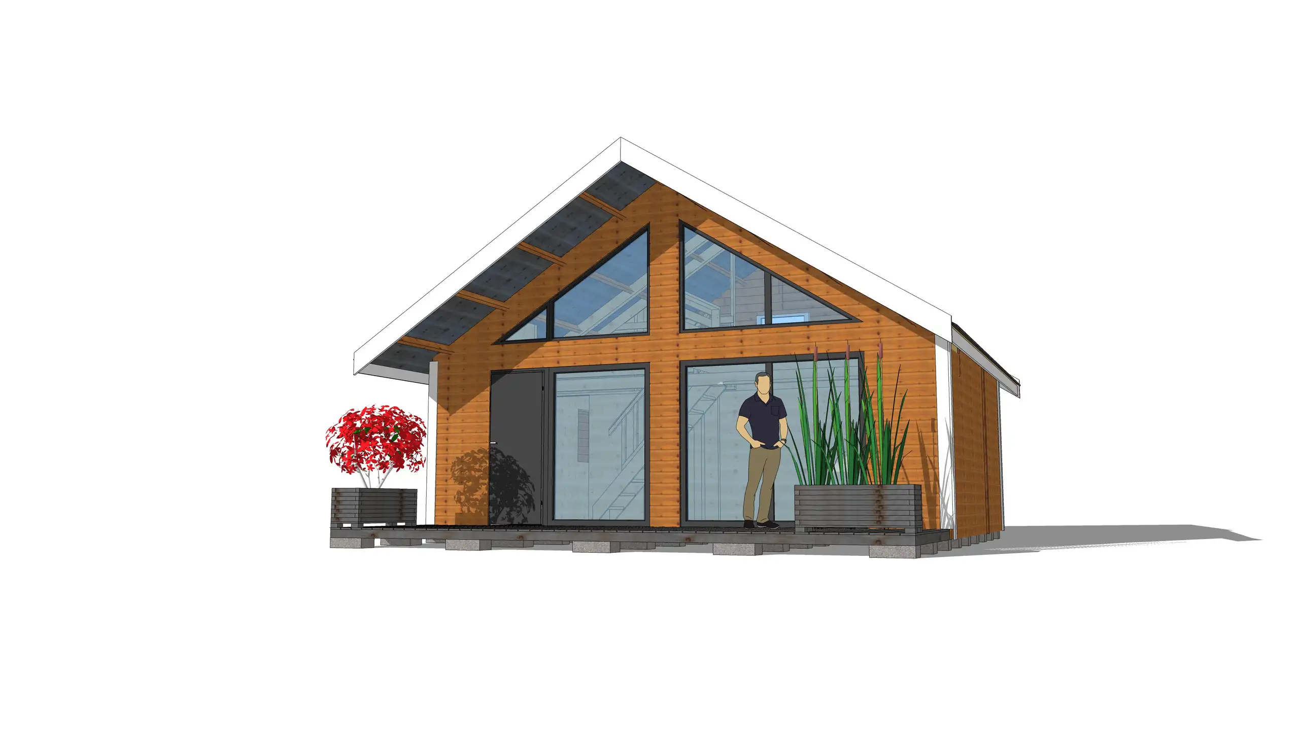 Nowoczesny domek  z antresolą Adam III 7m x 5m