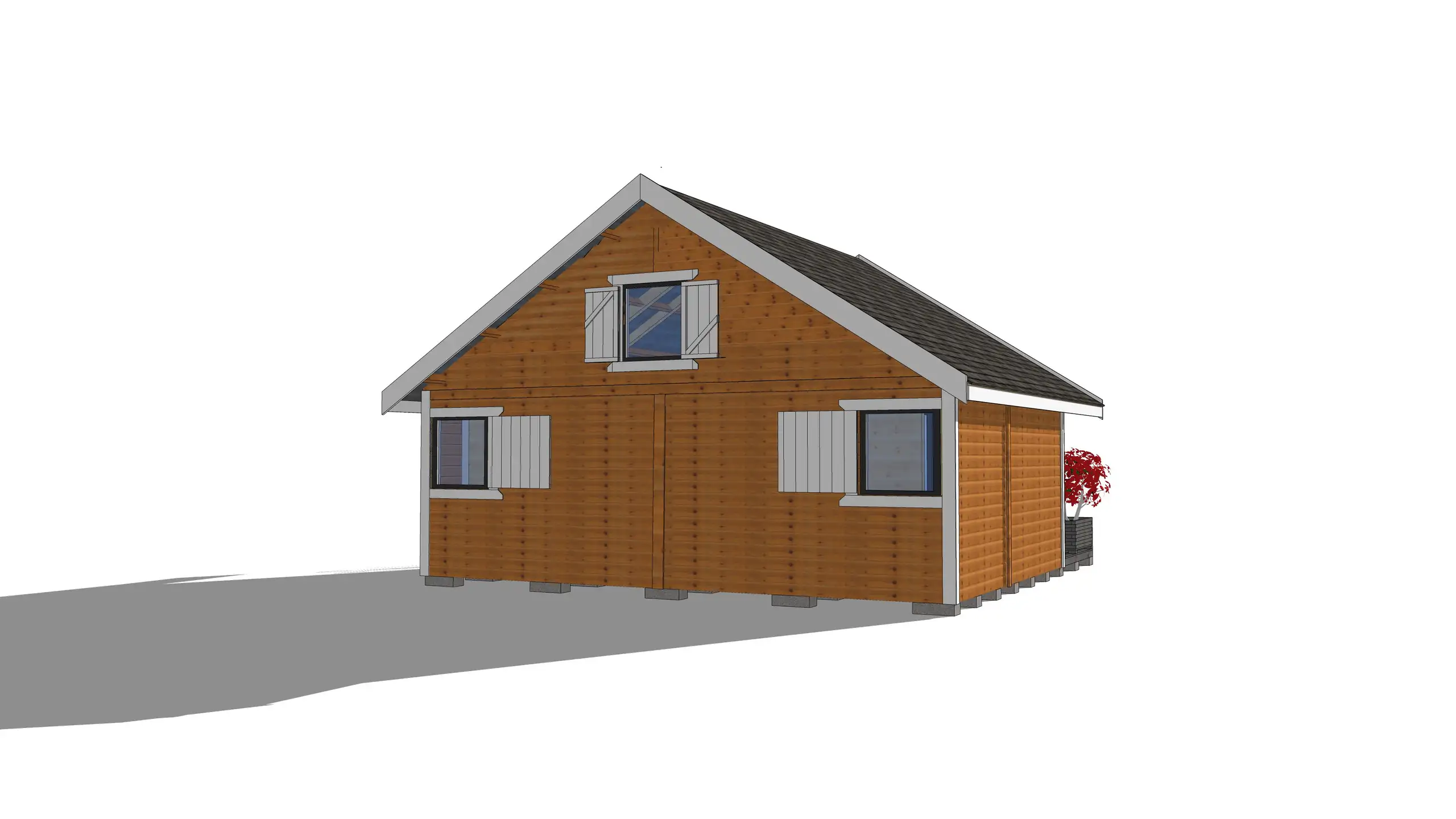 Nowoczesny domek  z antresolą Adam III 7m x 5m