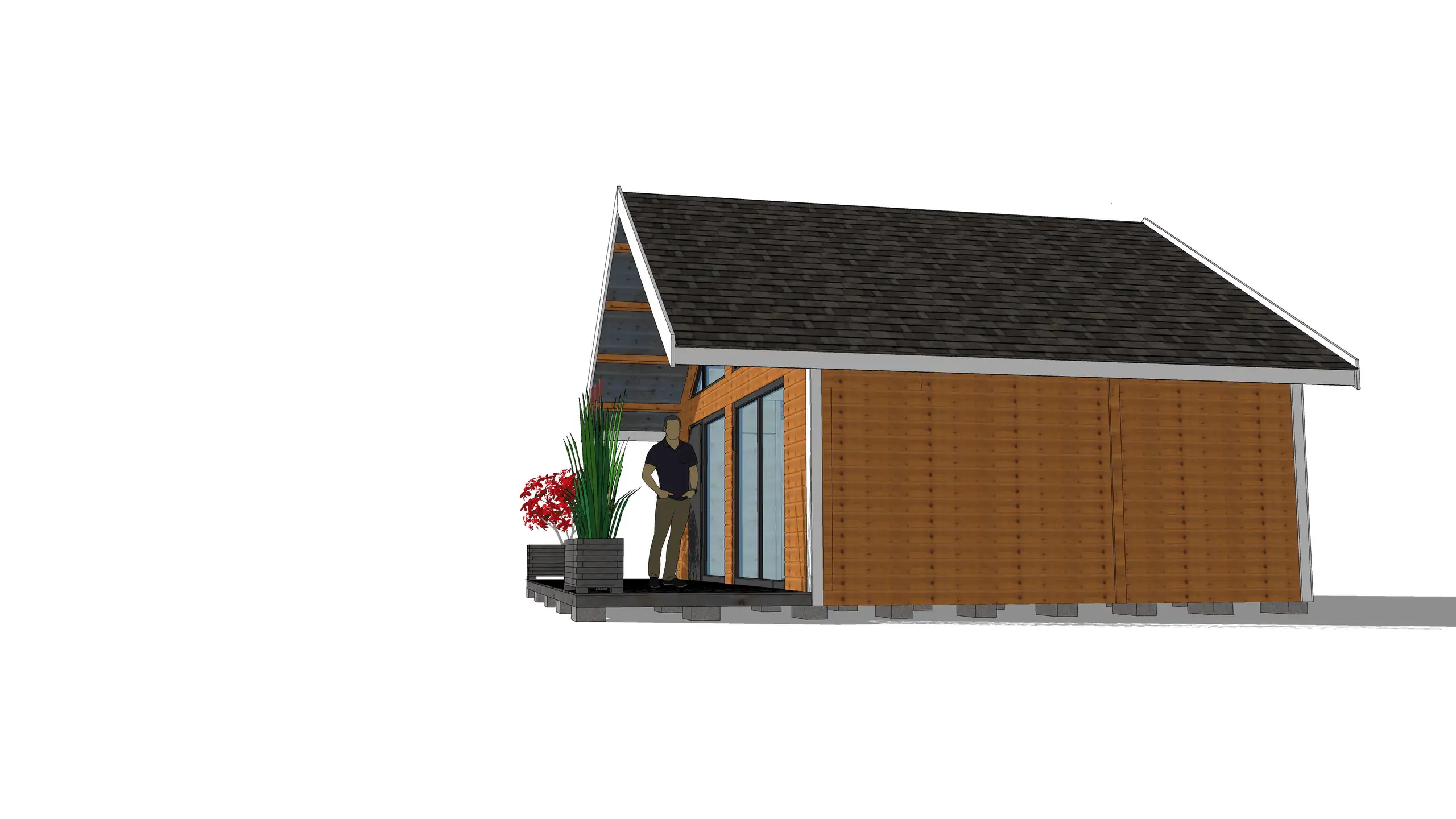 Nowoczesny domek  z antresolą Adam III 7m x 5m