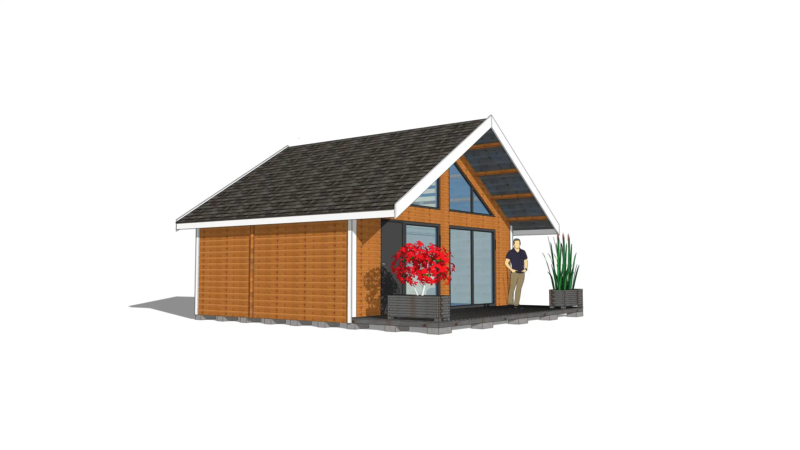 Nowoczesny domek  z antresolą Adam III 7m x 5m