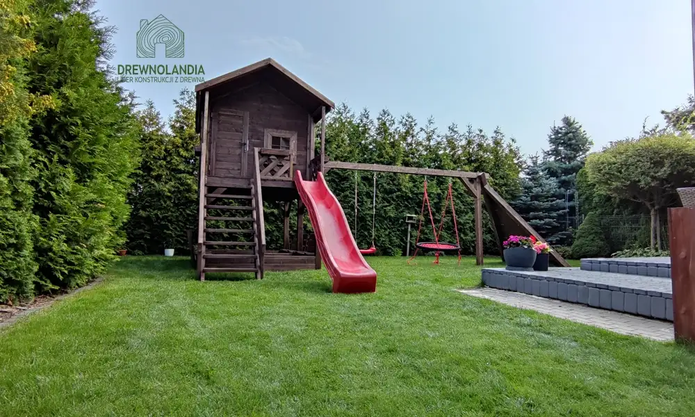 Domek ogrodowy Dla Dzieci Lolek - 2,8x2m z huśtawką 