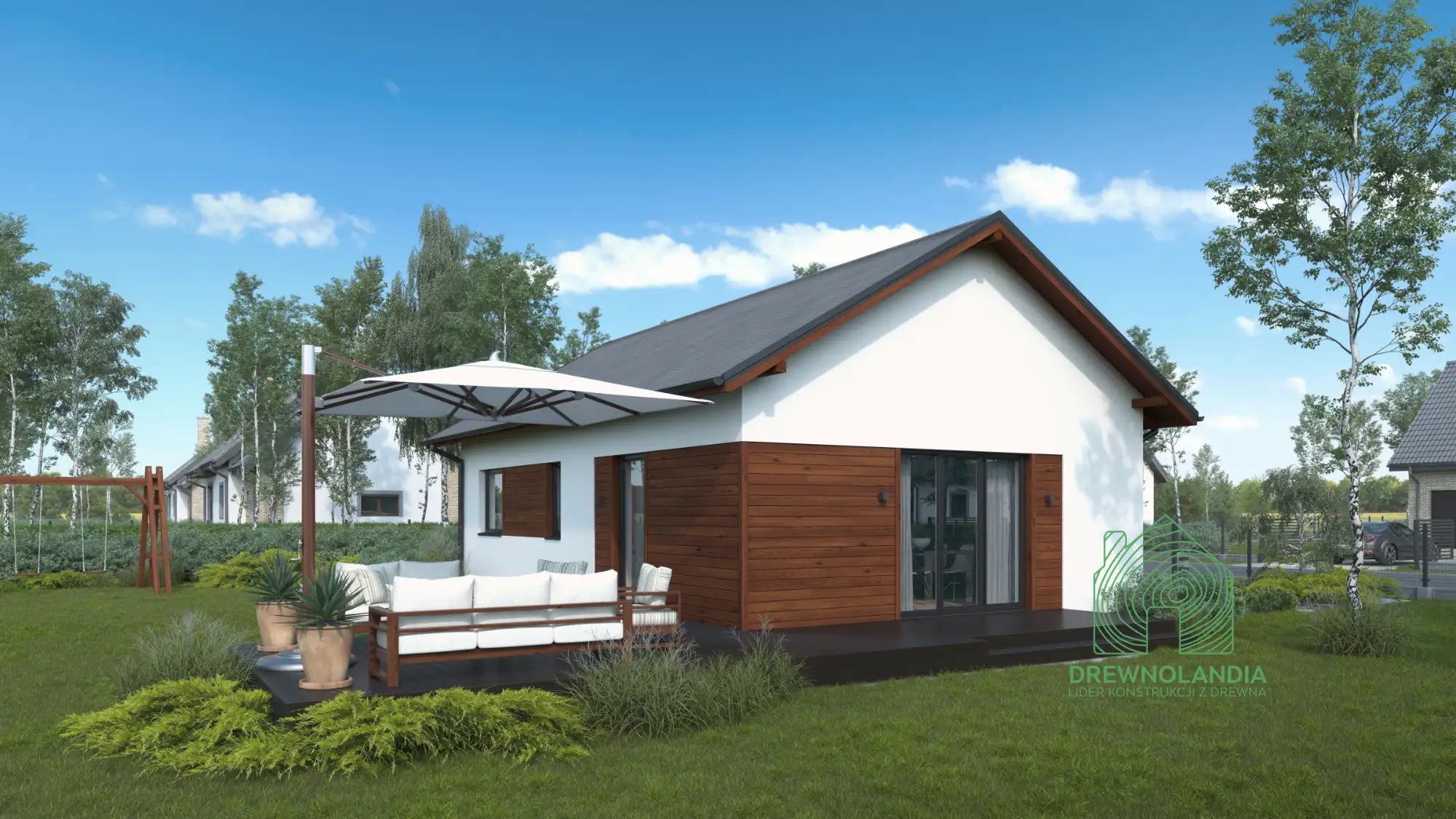 Dom mieszkalny całoroczny DREWNOLANDIA V1 - WT 2021 – 70 m² 