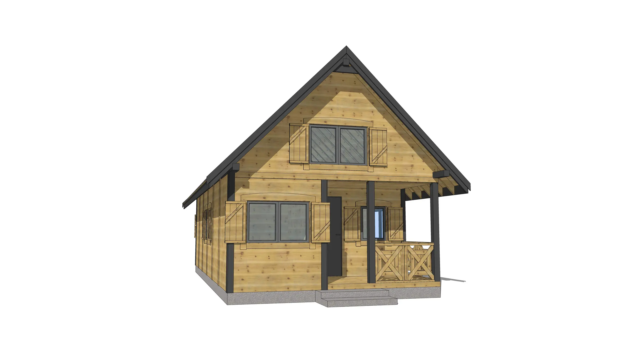 W2X2 – domek letniskowy z detalami wykończenia drewnianego