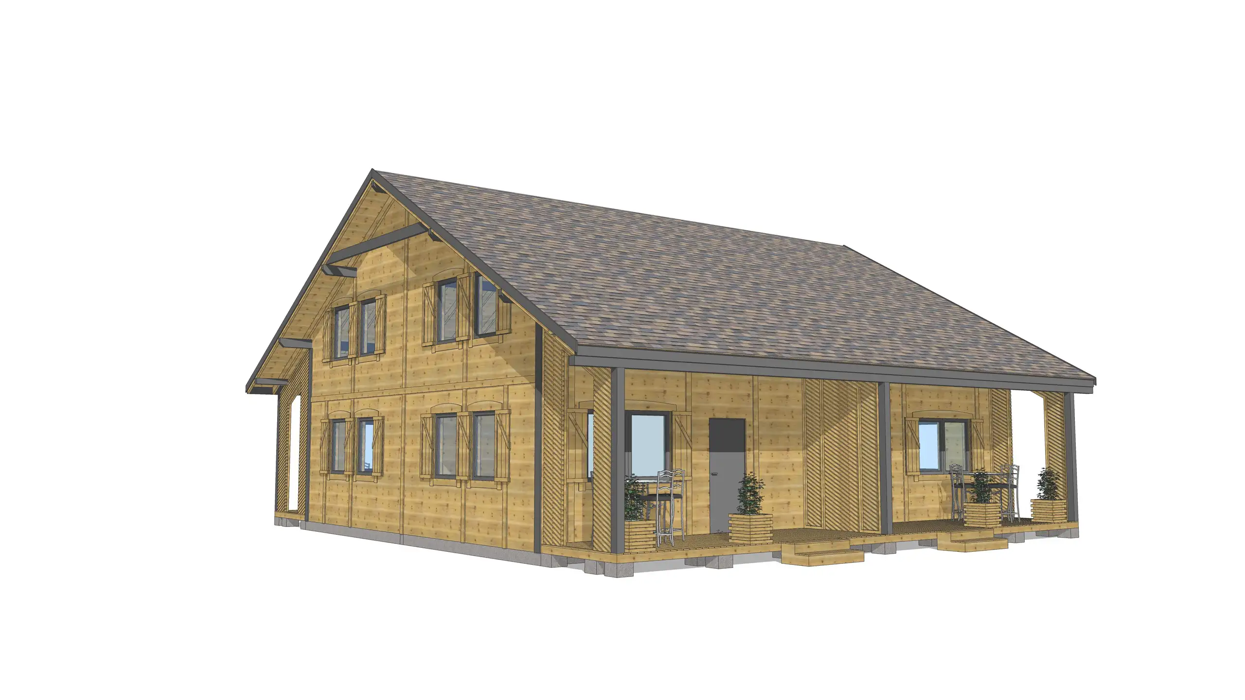 Kompleks domków pod wynajem J1X4 – 120 m2