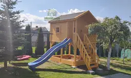 Domek dla dzieci Bolek - 2,8m x 2m z małym placem zabaw - zdjęcie 17