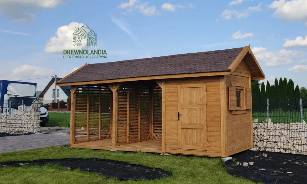 Wiata Wiktoria - 6x2m, drewutnia 