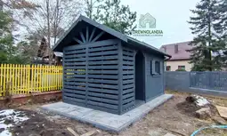 Drewniany domek na narzędzia z drewutnią Kuba 7x2m  - zdjęcie 17